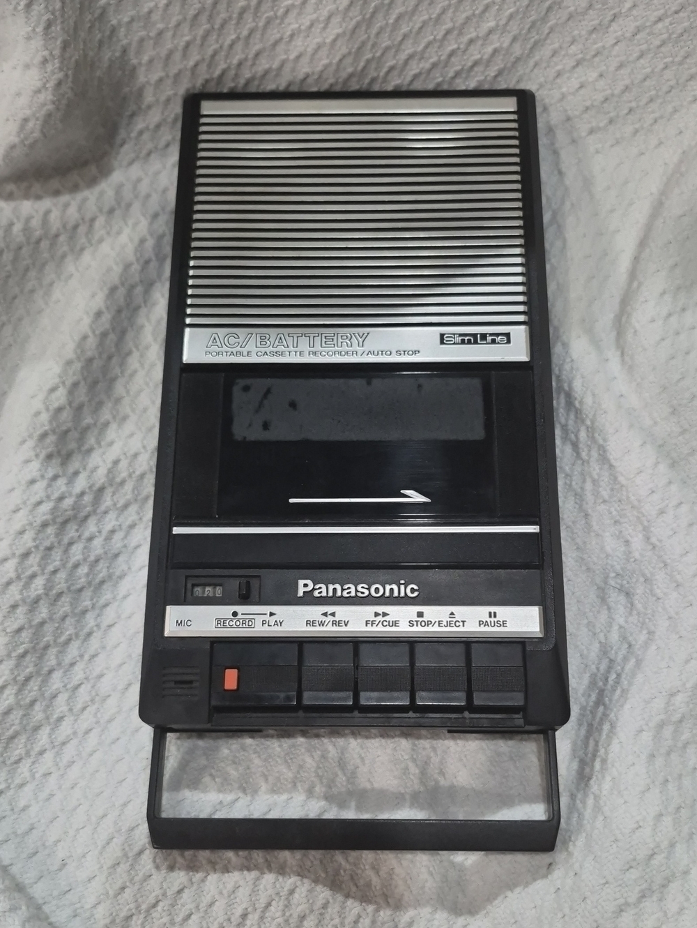 Vintage Panasonic Slim Line Portable Cassette Recorder Player Model #RQ-2104